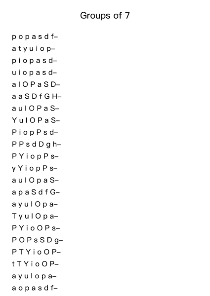 Groups of 7