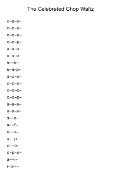 The Celebrated Chop Waltz