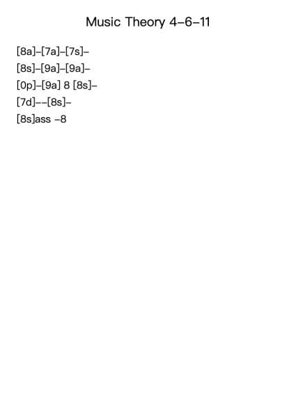 Music Theory 4-6-11