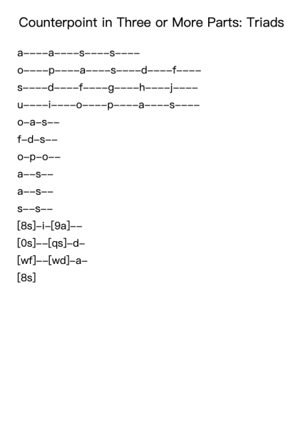 Counterpoint in Three or More Parts: Triads