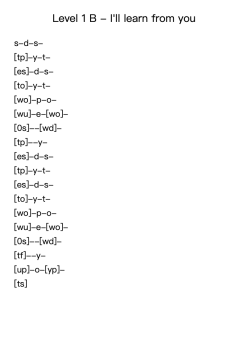 Level 1 B - I'll learn from you