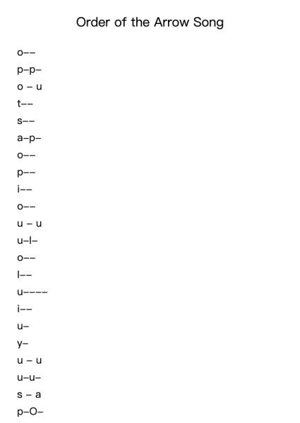 Order of the Arrow Song