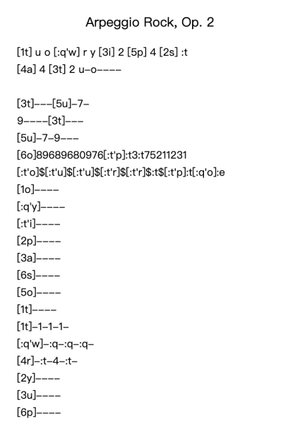 Arpeggio Rock, Op. 2