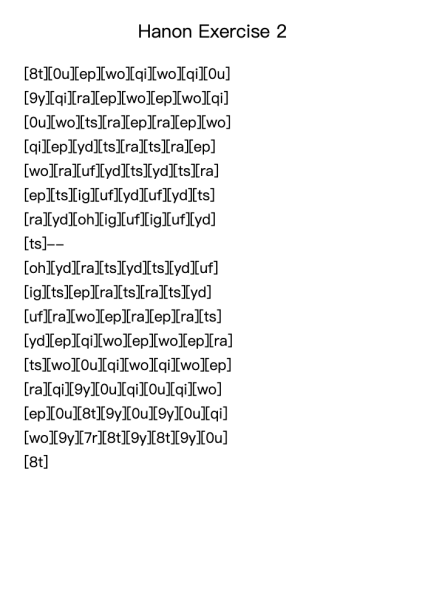 Hanon Exercise 2 from The Virtuoso Pianist in 60 Exercises, Part I