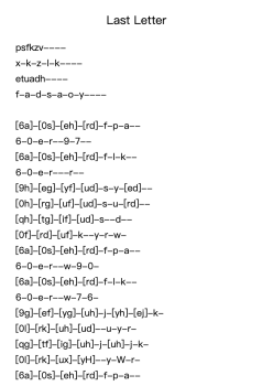 Last Letter