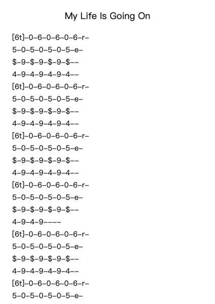 My Life Is Going On Roblox Piano Sheets by Cecilia Krull-Arr.Bilsa Montlaw