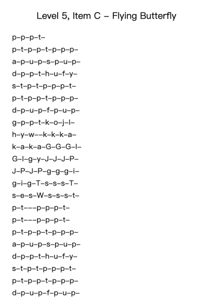 Level 5, Item C - Flying Butterfly