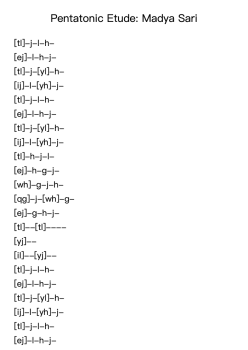 Pentatonic Etude: Madya Sari