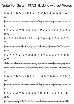 Suite For Guitar (1972), III. Song without Words