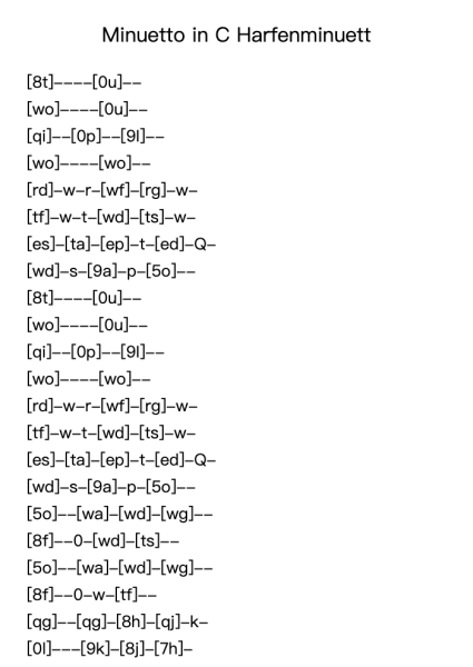 Minuet in C Major, "Harfenminuett"