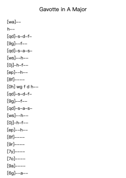 Gavotte in A Major