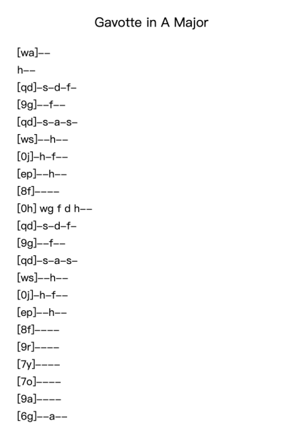 Gavotte in A Major