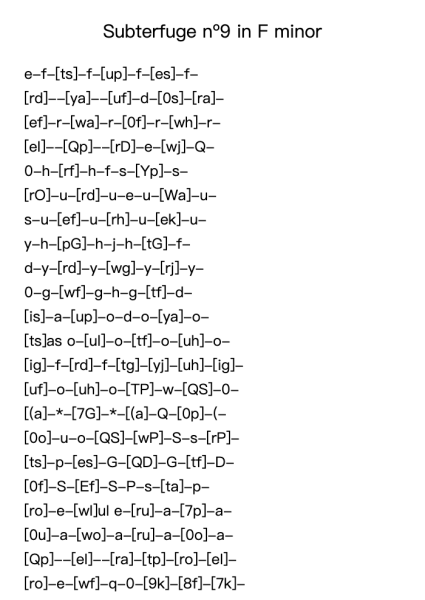 Subterfuge No. 9 in F Minor