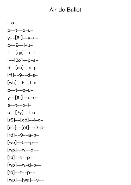 Air de Ballet, Op. 30