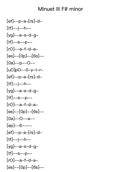 Minuet III in F# minor