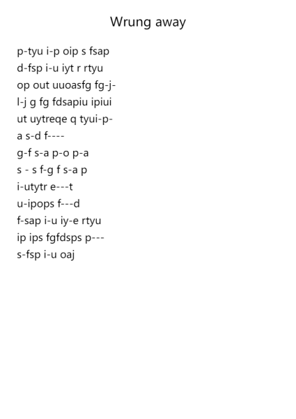 Key of E - Aeolian - Wrung Away