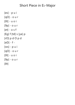 Short Piece in E♭ Major