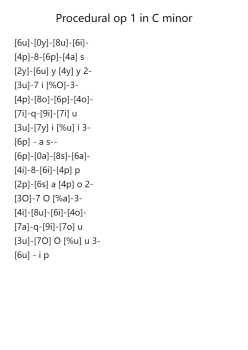 Procedural Op. 1 in C Minor