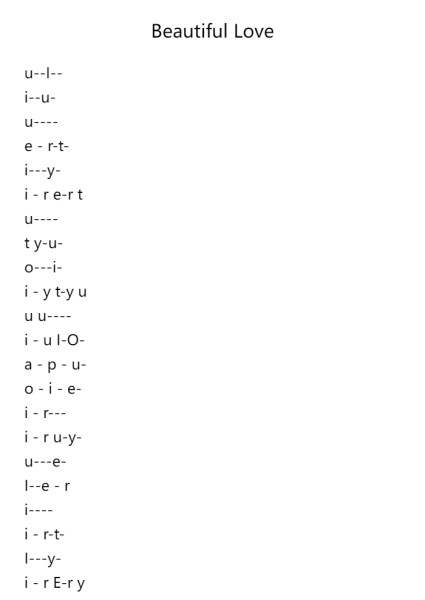 Beautiful Love in D Minor