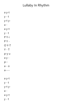 Lullaby In Rhythm