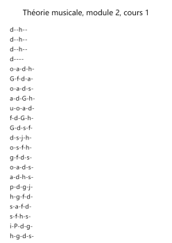Théorie musicale, module 2, cours 1