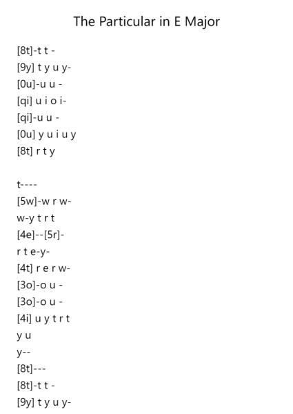 The Particular in E Major
