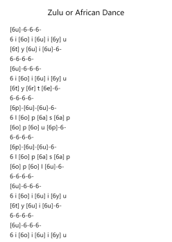 Five Dances: 5. Zulu or African Dance