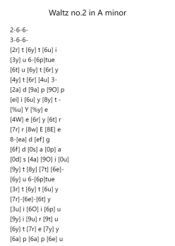 Waltz No. 2 in A Minor for Solo Piano