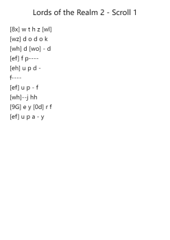 Lords of the Realm 2 - Scroll 1