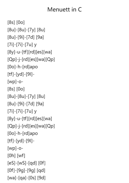 Menuett in C