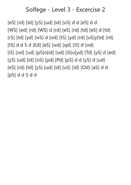 Solfege - Level 3 - Excercise 2
