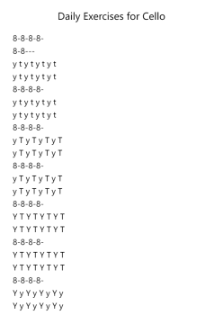 Daily Exercises for Cello, 1. Trilles 02nd Position A string - 8th note