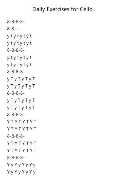 Daily Exercises for Cello, 1. Trilles 02nd Position A string - 8th note