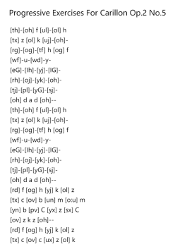Progressive Exercises For Carillon Op. 2 No. 5