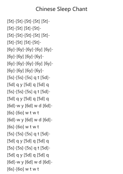 Chinese Sleep Chant