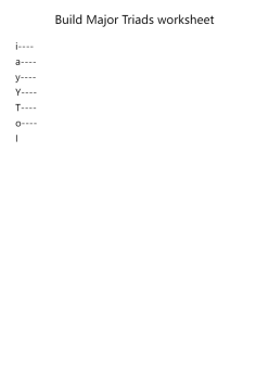 Build Major Triads worksheet