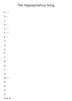 The Hippopotamus Song