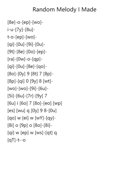Random melody I made