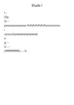Etude I