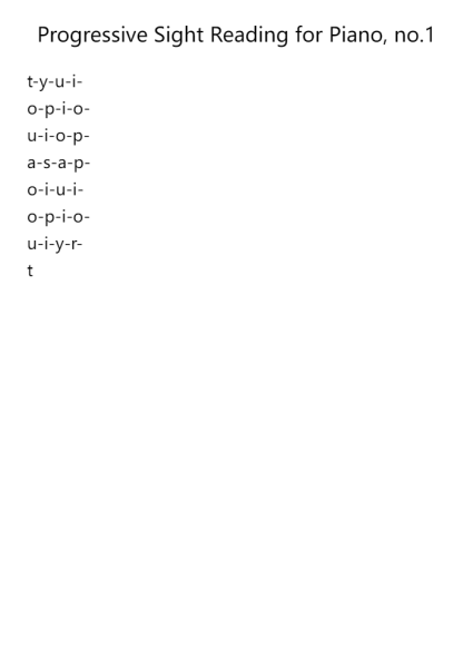 Progressive Sight Reading for Piano, No. 1