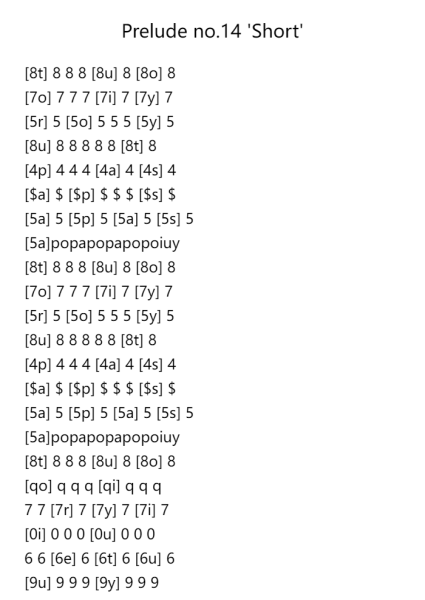 Prelude no.14 'Short'