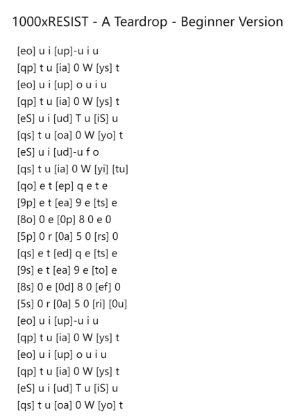 1000xRESIST - A Teardrop - Beginner Version