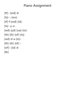 Piano Assignment