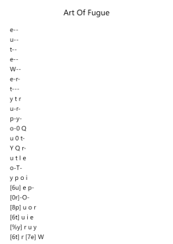 The Art of Fugue, BWV 1080: Contrapunctus I