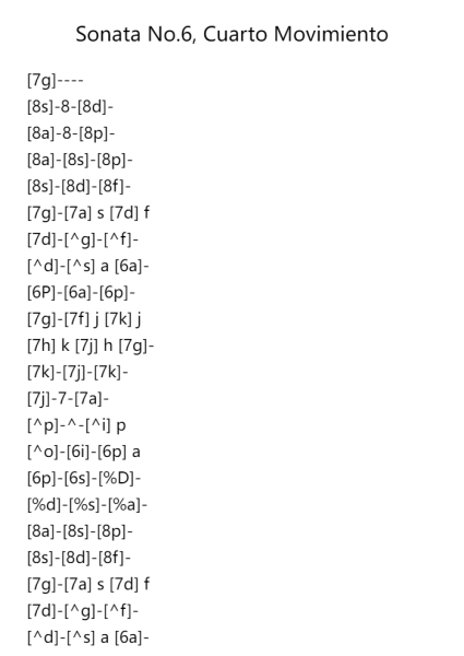 Sonata No. 6, (Cuarto Movimiento)
