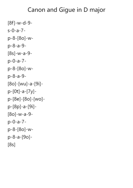 Canon and Gigue in D Major, P.37