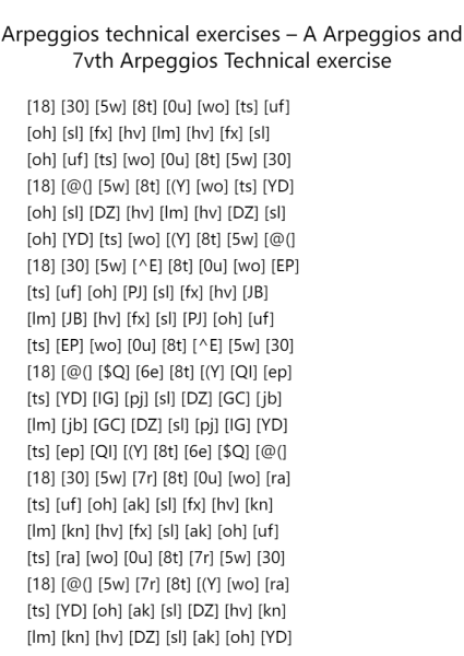 Arpeggios Technical Exercises - A Arpeggios and 7th Arpeggios Technical Exercise