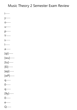 Music Theory 2 Semester Exam Review