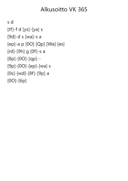 Alkusoitto VK 365
