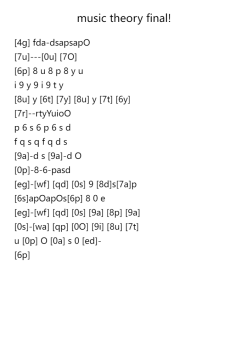 Music Theory Final! - Shelby Jones